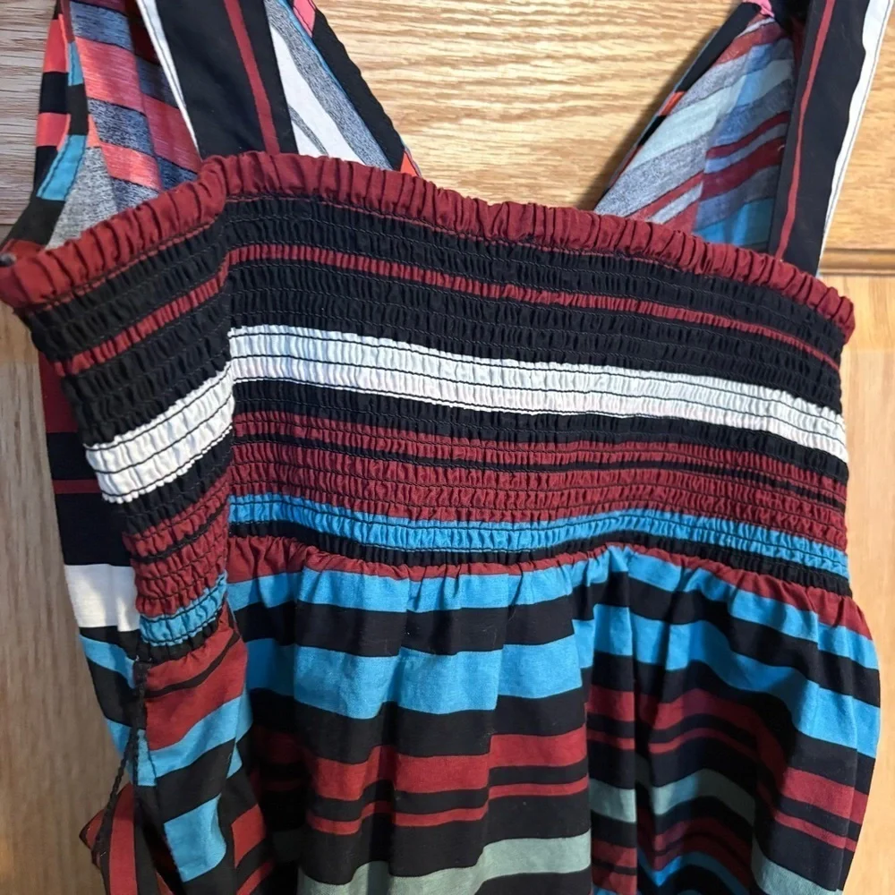 Motherhood Maternity Sleeveless Multi Color Striped Baby Doll Tank Top Womens S